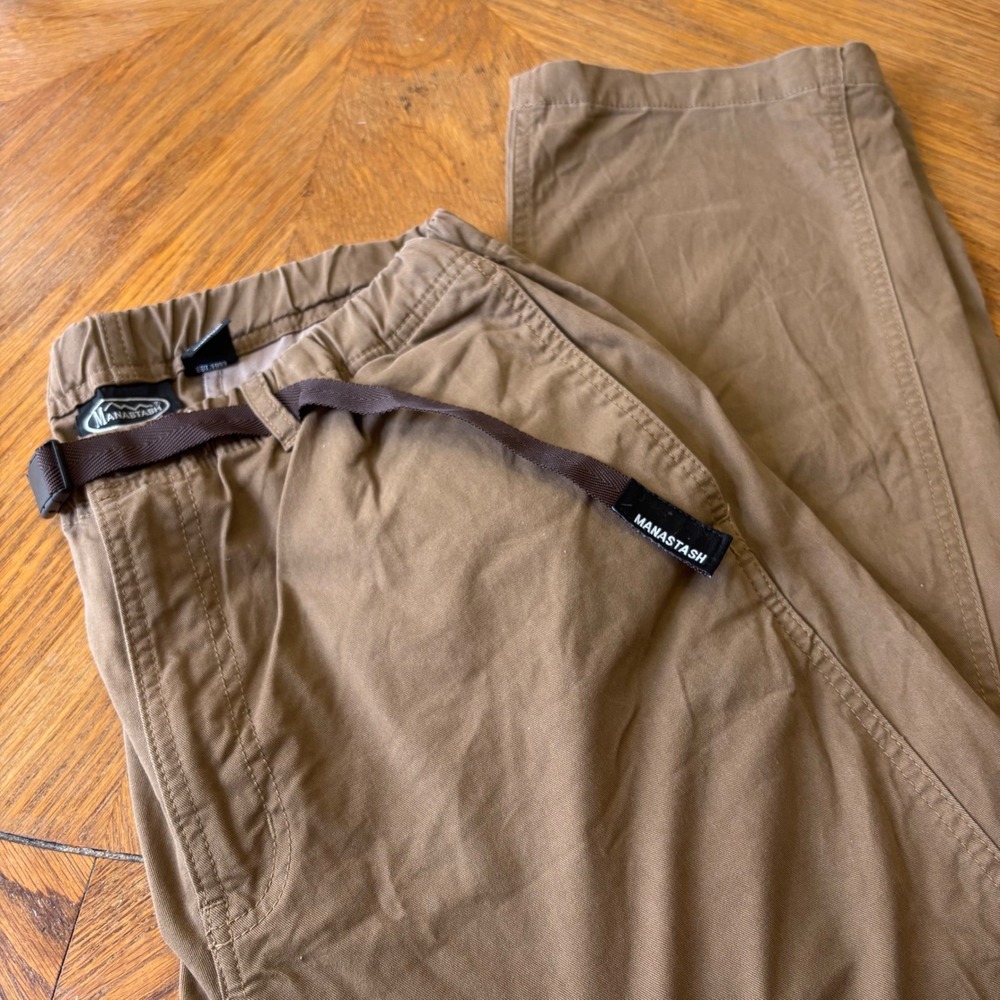 Manastash Flex Climber Brown Pants Japanese Outdoor Belt Mens L MSRP $117
